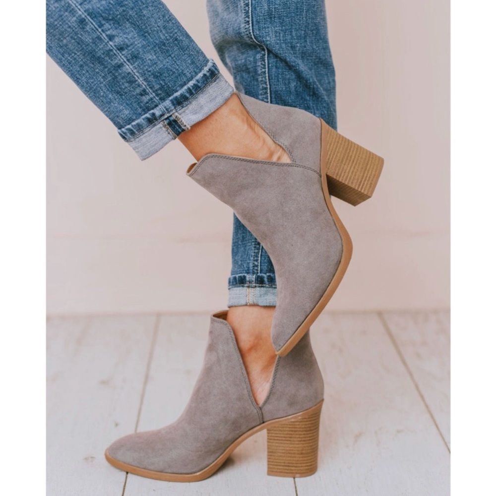 Grey Suede Booties NIB